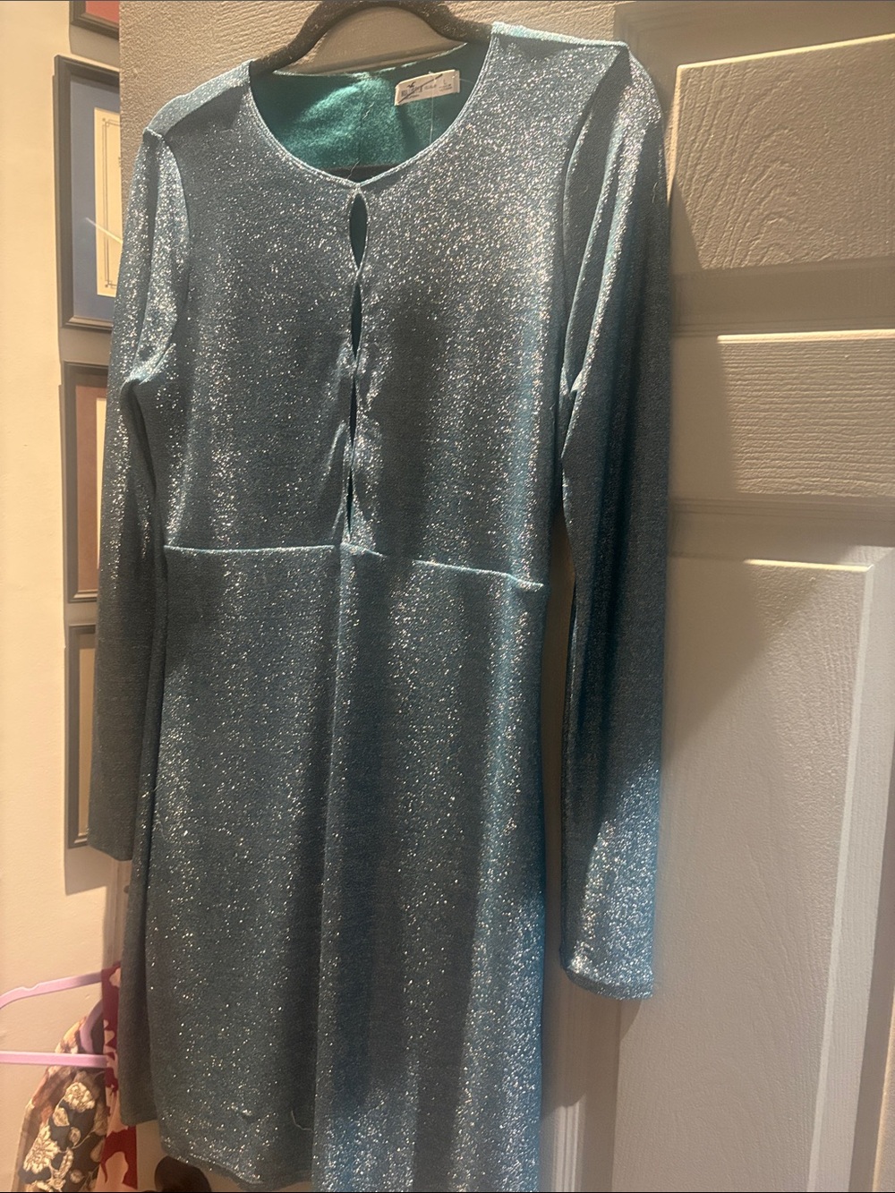 Hollister Shimmery Light Blue Maxi Dress